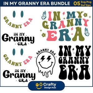 Dans My Grandma Era Svg Bundle, Grandma Svg, Grandma Shirt Design, Mom Life Svg, Retro Grandma Files svg, Cricut Cut fichiers svg png dxf