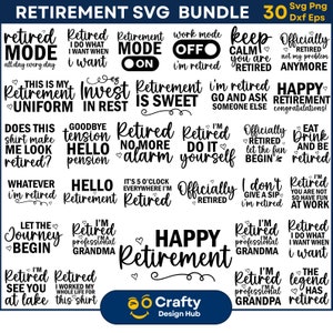 Bundle Svg retraite, officiellement retraité, Svg retraite, fichier Svg de gravure, retraite disant Svg, Svg cadeaux de retraite, Cricut