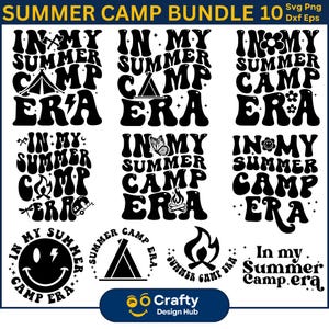 Paquete SVG "En mi época de campamento de verano", SVG de campamento de verano retro, regalo de campamento de verano, camiseta de campamento de verano retro, SVG de aventura, camiseta de campamento escolar Png