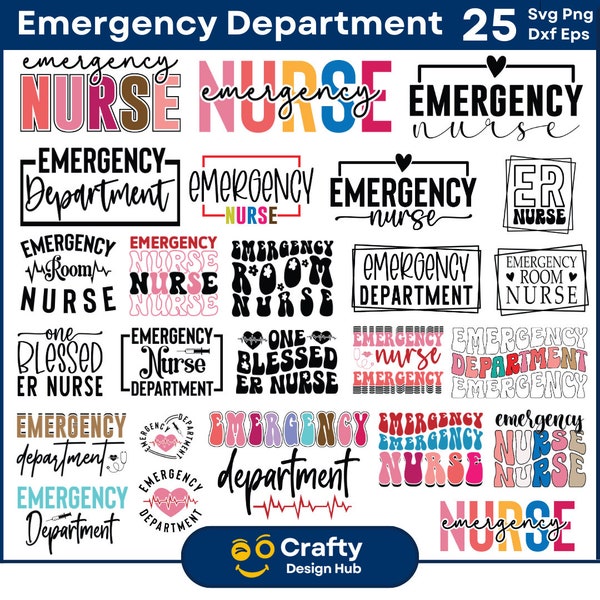 Emergency Nurse SVG Bundle, EN Department life svg, Nursing svg, Stethoscope Svg, ER Nurse svg, er Nurse png, files for Cricut png svg