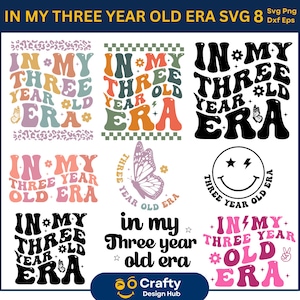 In meinem 3-jährigen Era-Svg, in meinem 3. Geburtstag-Ära SVG, Birthday Era svg, dreijähriges svg, 3-jähriges Shirt-svg, Geburtstags-svg