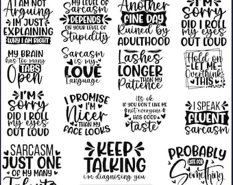 15 funny Sarcastic Svg Bundle, Sarcasm SVG bundle, Funny Quotes Svg ,Sarcastic Svg Bundle, Sarcastic Sayings Svg Bundle, Sarcastic Svg