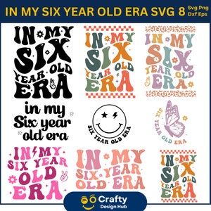 In mijn 6-jarige tijdperk SVG, in mijn 6e verjaardag tijdperk SVG, verjaardag tijdperk SVG, zes jaar oude SVG, 6-jarige shirt SVG, verjaardag SVG