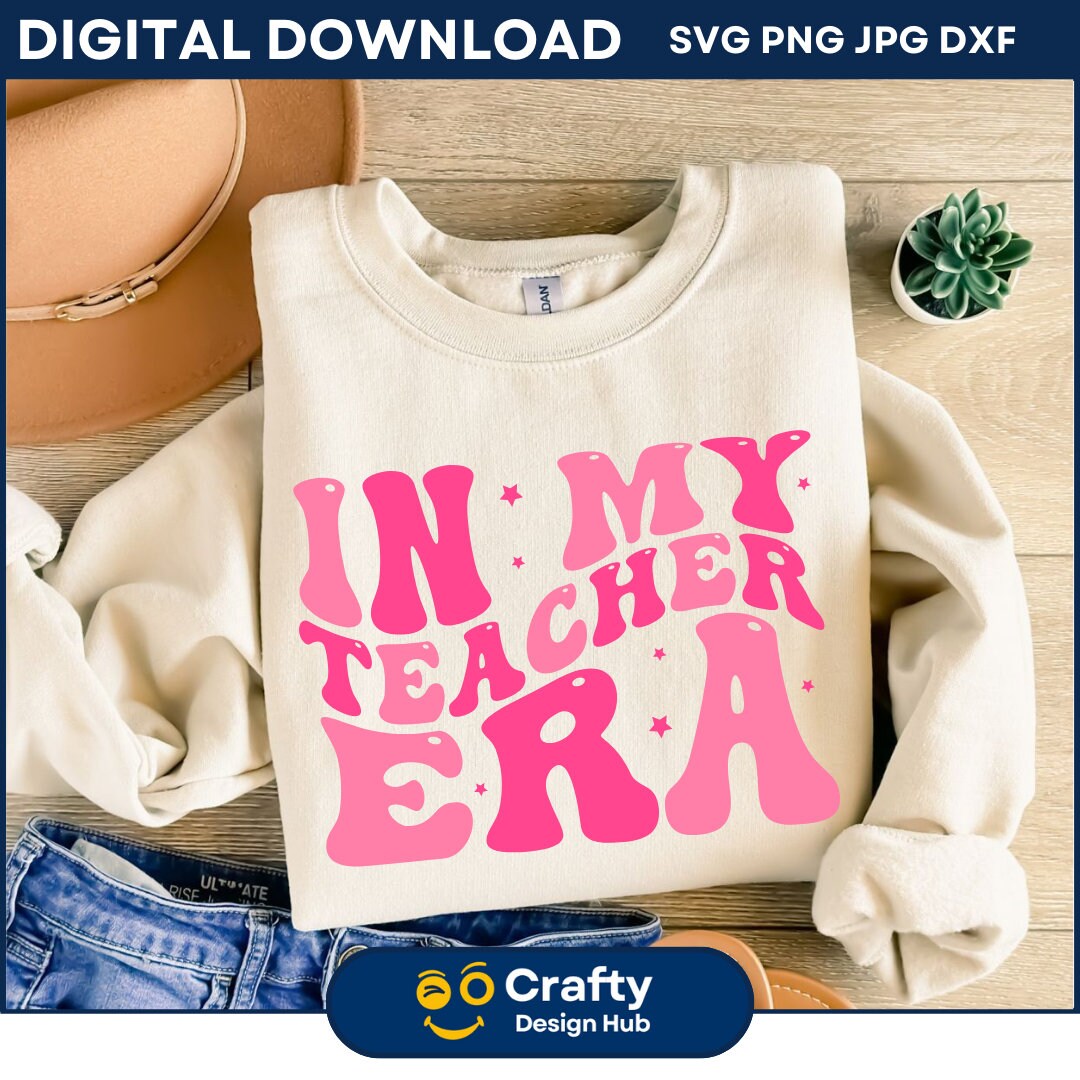 In My Teacher Era SVG, Teacher Era Retro Designs, Teacher Era, Teacher