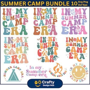 Pacote SVG "Na Minha Era de Acampamento de Verão", SVG de Acampamento de Verão, Presente de Acampamento de Verão, Camiseta Retro de Acampamento de Verão, SVG de aventura, Camiseta de Acampamento Escolar PNG