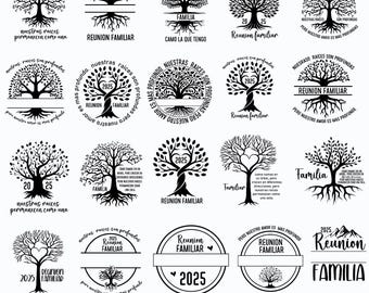 Spanish Family Reunion svg Bundle, Tree with Quote, Personalized Family Tree ,Family Reunion Png ,Family Vacation 2025, Family Shirt svg