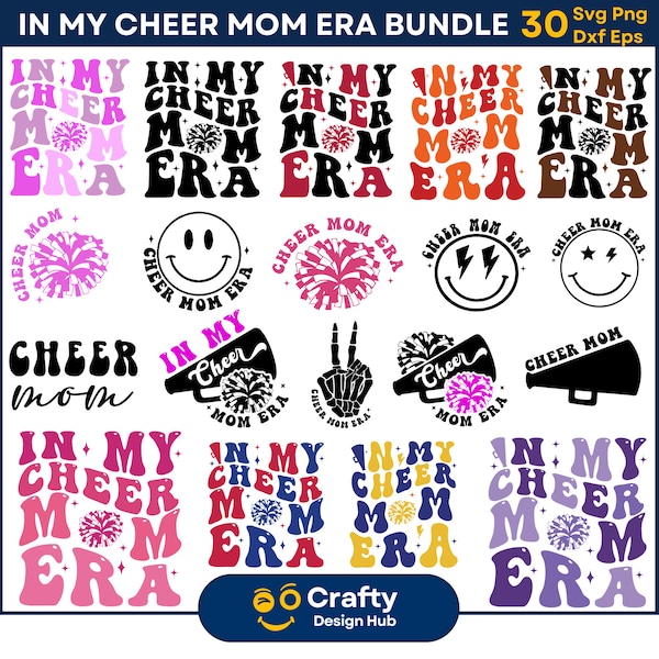 30 In My Cheer Mom Era SVG Bundle, Cheer Mom Svg, Cheer Mama svg png, Cheer Mom Life, Cheer Squad, Cheer Shirt, Cheerleading Svg, Svg Cricut