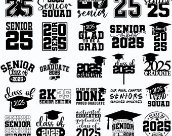 Senior 2025 SVG Bundle, Graduation SVG, Senior Class of 2025 SVG, Senior Graduation, Senior 25, Class of 2025,Graduation Shirt Svg