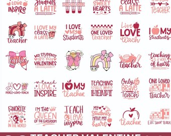 Pacchetto SVG per San Valentino insegnante, Insegnamento San Valentino SVG, Vita insegnante SVG, Amore insegnante SVG, Insegnante arcobaleno SVG, Regalo per insegnanti