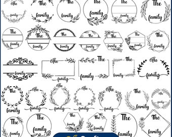 Family Name Monogram SVG Bundle, Family Name Sign Svg, Split Monogram svg, Family Sign svg, Wedding Monogram svg, cricut glowforge cut file