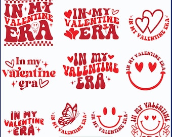 In my valentine era svg bundle, Valentine Svg, Retro Valentine Svg, Funny Valentine Svg,Groovy valentine png, Valentine's day shirt,love svg