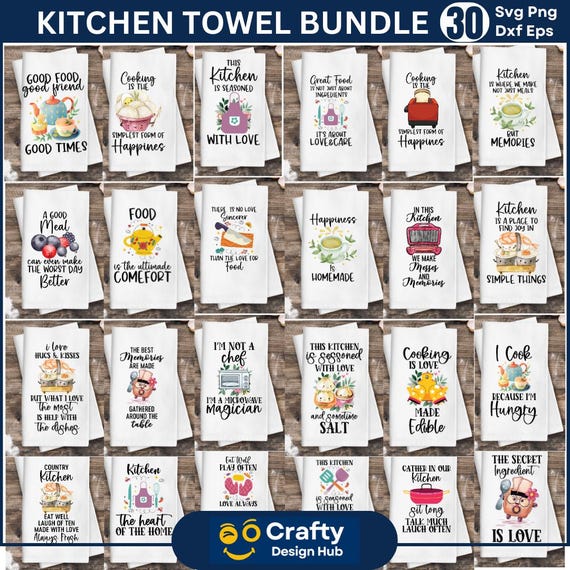 Kitchen Towel Sublimation svg Bundle, Funny Kitchen Towel SVG, Funny Kitchen SVG, Baking Svg, Funny Kitchen Quotes Svg