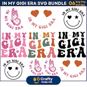In meinem Gigi Era SVG Bundle, Gigi Era svg, Gigi Mom svg, Gigi Shirt Design, Mom svg, Retro Gigi Designs, Cricut Cut Files svg png dxf