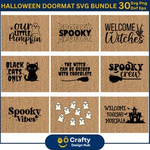 Halloween Doormat Svg Bundle, Halloween Welcome Sign Svg, Welcome Boo,Trick or Treat Wipe your Feet svg, Halloween svg,Spooky Season DoorMat