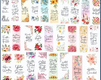 Bible Verses Bookmark png bundle, Printable floral bookmark, Religious Png, Inspirational Bookmark, reading svg, Bookmark Quote svg