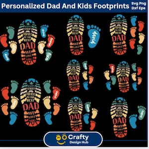 Personalisierte Väter und Kinder Fußabdrücke, Best Dad Ever Sovng Digital Download, Dad's Fuß und Kinder, Vatertag, Geschenk für Papa