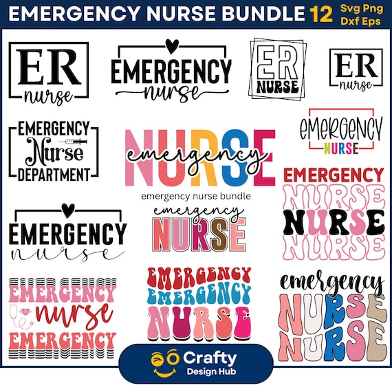 Emergency Nurse SVG Bundle, er Nurse svg, Nursing Svg, Stethoscope Svg, ER Nurse svg, ER Nurse png, Files For Cricut, Digital Download