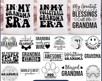 Grandma Mug Design, Coffee Mug SVG Bundle, grandma mug svg, blessed grandma svg, Grandma Heart svg, Grandma mug design, Grandma Gift Mug