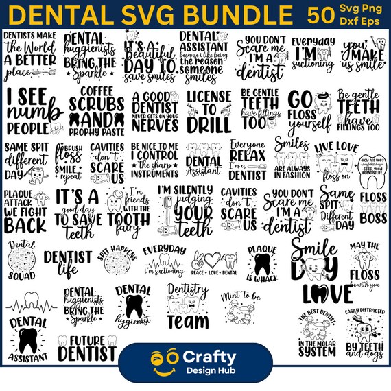 Dental SVG Bundle, Dental Shirt svg, dental assistant gift, Dental Hygienist Assistant, dentist Quotes SVG, dentist Quotes SVG
