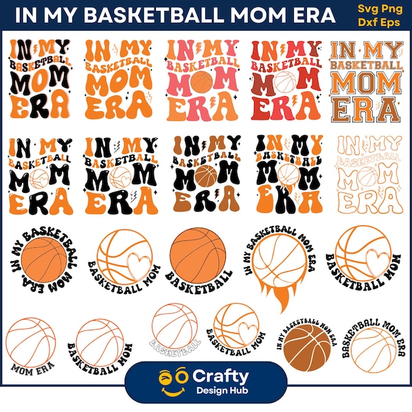 21 In My Basketball Mom Era Svg Bundle, Basketball Mom Svg, Basketball Shirt Design, Sports Mom Svg, Basketball Lover Svg, Retro Basketball