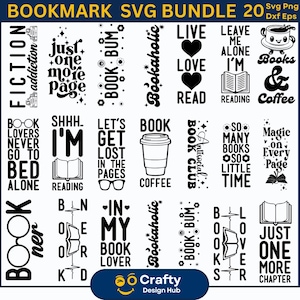 Bookmark SVG Bundle, Funny bookmark svg, Bookmark quotes svg, Reading svg, Retro Book svg, bookmark template svg, books svg