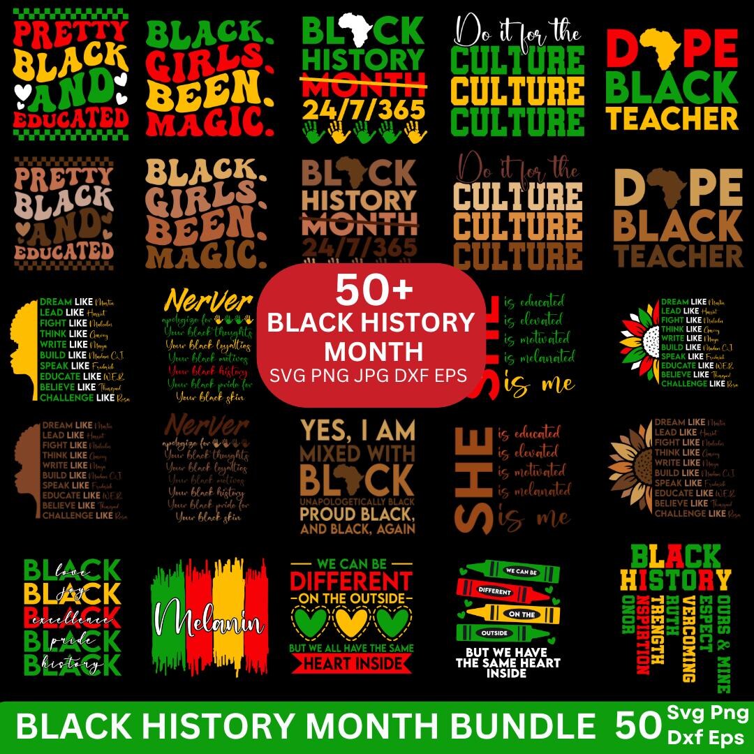 Mega Black History Month Svg Bundle, Black History Svg, African ...