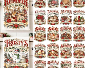 Christmas Kitchen Towel PNG Bundle, Funny Holiday Sublimation, Vintage Christmas baking, Retro Holiday Tea Dish Towels Design