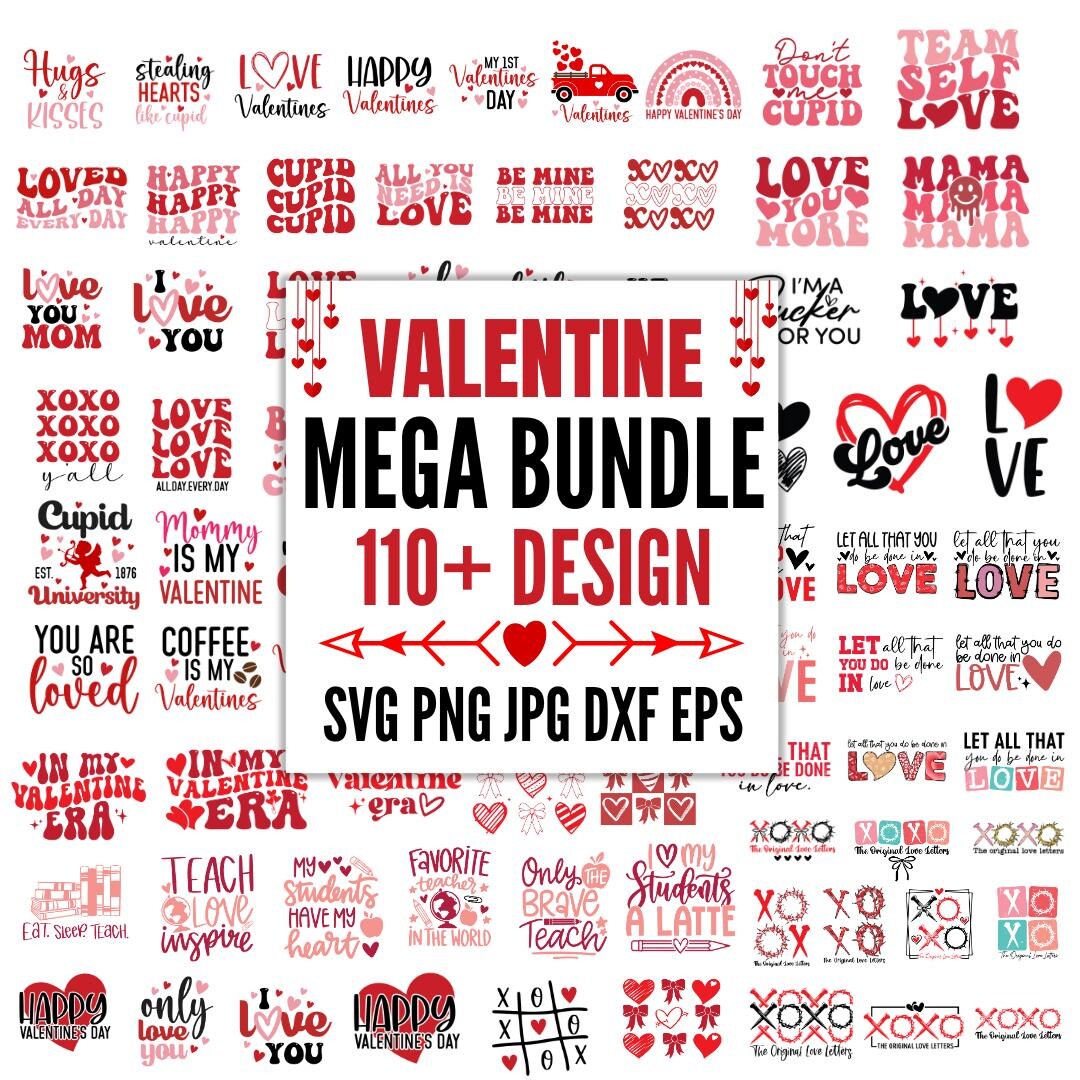 Mega Valentine Svg Bundle, Valentines Day Svg Bundle, Love Svg ...