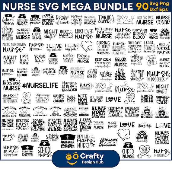Nurse SVG Mega Bundle, Nurse Quotes SVG, Nurse Sayings, Nurse Life, Doctor Svg, Nurse Superhero, Nurse Svg Heart, Registered nurse Cricutsvg
