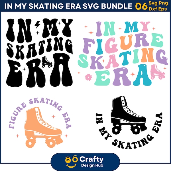 In my Skating Era SVG Bundle, Ice Skating Svg, Roller Skating Png, Front and Back Designs, Retro Svg Png Designs, Digital Download