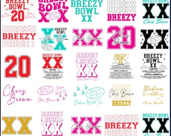Pacchetto SVG del tour Breezy Bowl XX di Chris Brown, Breezy Bowl PNG, Chris Brown PNG, firma Breezy di Chris Brown, design per t-shirt di Chris Brown
