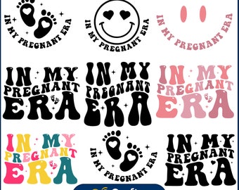 In My Pregnant Era SVG Bundle, In My Pregnant Era, Concert Svg, Cute Pregnant Svg, Pregnancy Announcement Files, Mama Svg, Funny Mom Designs
