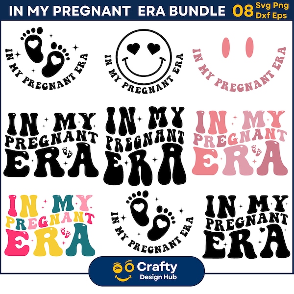 In My Pregnant Era SVG Bundle, In My Pregnant Era, Concert Svg, Cute Pregnant Svg, Pregnancy Announcement Files, Mama Svg, Funny Mom Designs