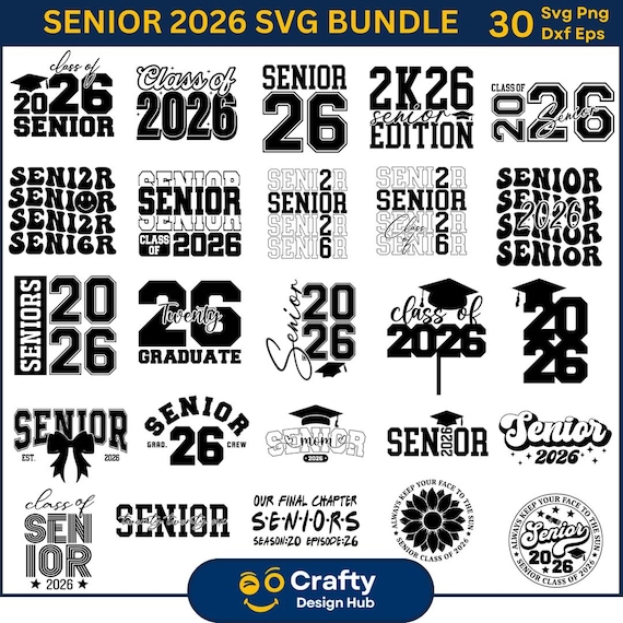 Senior 2026 Svg Bundle, Senior 2026 Shirt Svg,Class of 2026 Svg,Senior Coquette Bow svg,Graduation 2026 SVG, Senior Mom Svg, high school svg
