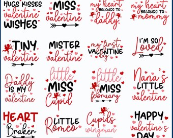 Kids Valentine Svg Bundle, Valentines svg, Valentine's Baby Shirts svg, My first valentine's day, Love svg, Heart svg, Be mine svg