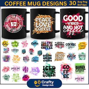 Koffie Svg-bundel, koffie Svg, mok Svg-bundel, grappige koffie gezegde Svg, koffie citaat Svg, mok citaat Svg, koffiemok Svg, gesneden bestand voor Cricut