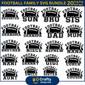 Voetbal familie svg bundel, voetbal svg, voetbal svg bundel, speldag svg, voetbalshirt svg, voetbal familie shirts SVG, voetbal moeder svg