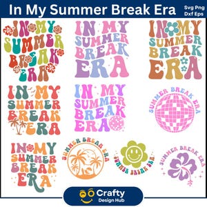 Paquete SVG "En mi época de vacaciones de verano", Último día de clases (Png), Camiseta de vacaciones de verano, Vacaciones de verano (Svg), Fin de año escolar (Svg)