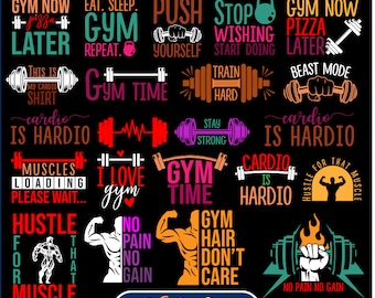 Workout SVG Bundle, Gym Quote Svg, Gym Motivation SVG Bundle, Workout Shirt Svg, Exercise Svg, Fitness SVG,  Workout svg