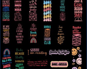 Bookmark SVG Bundle, books svg, retro book svg, bookmark png, funny bookmark svg, bookmark template svg, reading svg, Bookmark Quote svg