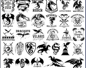 Basgiath War College Bundle, Fourth Wing Bundle Png, Dragon Rider, Basgiath Clipart, War College svg, Dragon Svg,Iron Flame svg