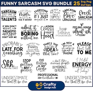 Grappig sarcasme SVG-bundel, sarcastische SVG-bundel, sarcasme SVG-bundel, Sassy Svg-citaten shirts, grappig moedercadeau, grappige moeder png, silhouet, Cricut