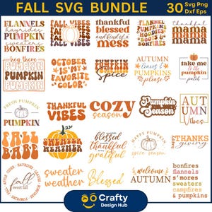 Fall SVG Bundle, Autumn Svg, Thanksgiving Svg, Fall Svg Designs, Fall Sign, Autumn Bundle Svg,Autumn Quotes, Fall Svg Sign, fall svg