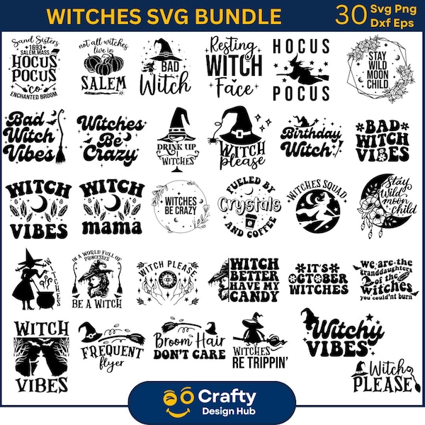 Witch Bundle Svg, WITCHCRAFT SVG Bundle, Mystical Witch, Halloween svg, Witchy quotes and designs SVG, Witches Svg, Wicca svg, Witchy Saying