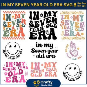Sieben Jahre altes Era-Svg, In meinem 7. Geburtstag-Era-Svg, Geburtstags-Ära-Svg, Sieben-jähriges-Svg, 7-jähriges Shirt-Svg, Geburtstags-Svg