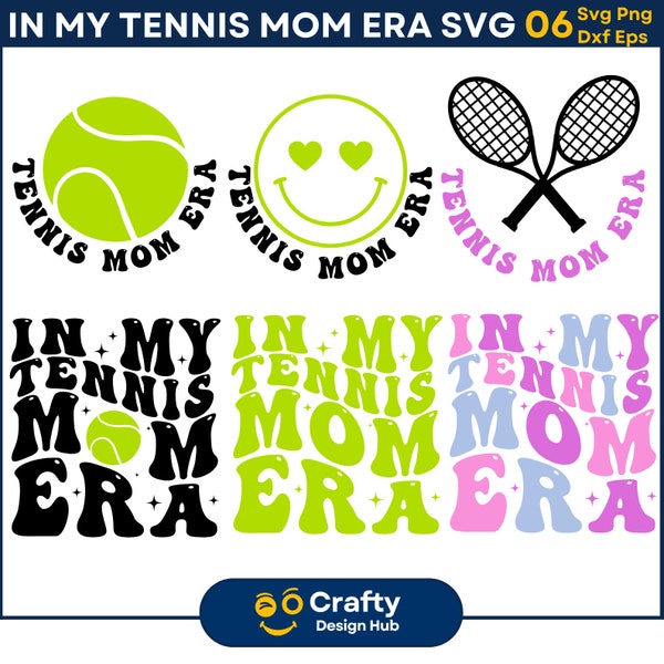 In My Tennis Mom Era Svg Bundle, Tennis Mom Svg, Tennis Shirt Design, Sports Mom Svg, Tennis Lover Svg, Retro Tennis svg, Digital Download