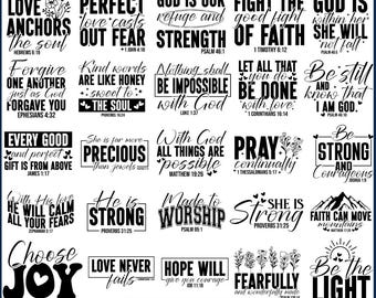 Christian Svg Bundle ,Bible Verse Svg, Faith Svg, Religious Quotes, Scripture SVG, Inspirational Christian, Blessed Svg ,Bible quotes svg
