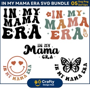 In mijn Mama tijdperk Svg bundel, Mama Svg, Mama Shirt Design, Cheer Mom Svg, moeder geschenken, Retro moeder svg ontwerpen, Mama Life svg, digitale download