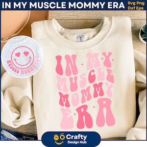 In mijn spier mama tijdperk SVG, grappige cadeaus voor sportschoolliefhebbers, spier mama PNG, training SVG ontwerpen, fitness moeder, fitness PNG voor vrouwen