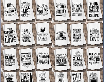 30 Kitchen Towel svg Bundle, Pot Holder Svg, Kitchen Designs Svg, Baking Svg, Funny Kitchen Quotes Svg, ,Cooking Svg, Cut File for Cricut